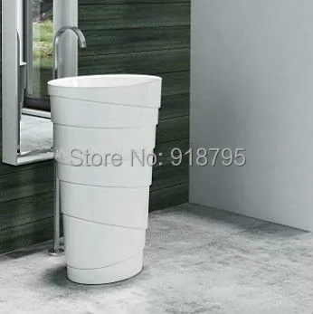 Corian умывальник на пьедестале для ванной комнаты отдельно стоящая матовая