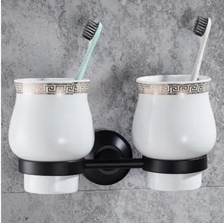 tooth brush holder Черный набор аксессуаров для ванной комнаты, крючок для халата, держатель для бумаги, держатель для полотенец, держатель для туалетной щетки, держатель для полотенец, набор аксессуаров для ванной комнаты - Цвет: tooth brush holder