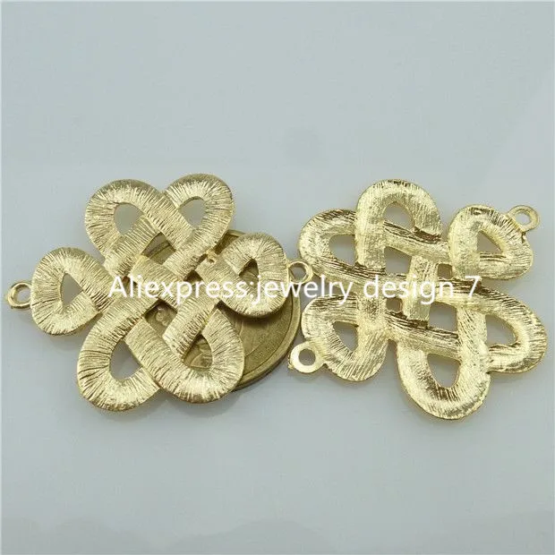 Free Shipping 14097 5PCS Matte Gold Color Tradition Chinese Knot Connector Pendant Charm | Украшения и аксессуары