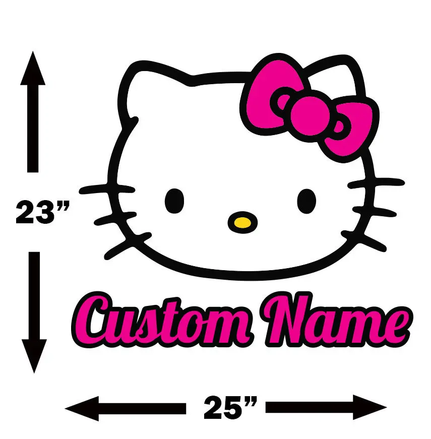 Персонализированные Имя hello kitty наклейки на стену девочки стикер стены для