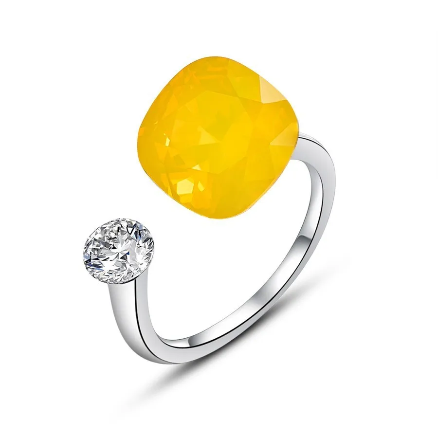 231 Новые цветные открытые кольца с кристаллами SWAROVSKI для женщин, модное элегантное кольцо для свадебной вечеринки, ювелирные аксессуары, подарок для мамы и девочки - Цвет основного камня: 231