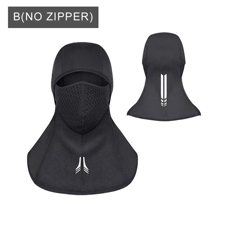 B(NO ZIPPER) Велосипедная маска на колесиках, лыжная велосипедная термальная Флисовая Балаклава, зимняя велосипедная лицевая маска, пылезащитный капюшон, шапка для катания на коньках, головной убор - Цвет: B(NO ZIPPER)