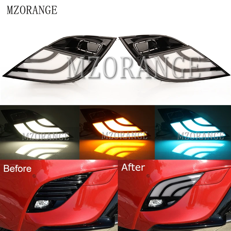 MZORANGE 2 шт. течащий сигнал поворота для Toyota Camry SE XSE Светодиодный дневной ходовой ламповое реле 12 В DRL противотуманная фара украшение