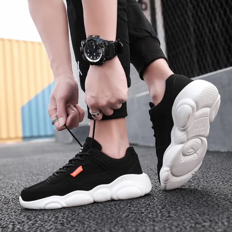 Manxixi brand 2019 new men's shoes trend sports small whiteboard wild casual bear white old 1206 | Обувь
