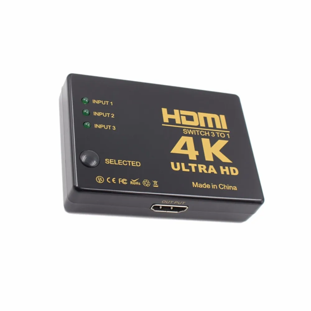 1 4 в 3 выхода HDMI сплиттер Full HD 1080p видео переключатель усилитель дисплей для HDTV DVD PS3