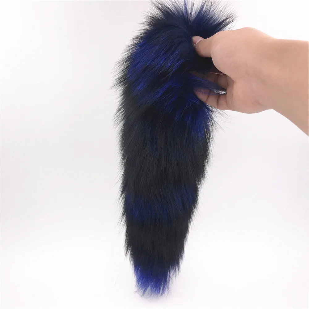 Blue And Black Larger Fox Tail Fluffy Anal Plug Sex Toys Erotic Butt Products Toy for Woman Men Adult Games | Красота и здоровье