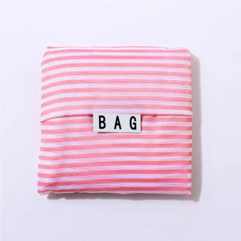 pink stripe Складная многоразовая сумка для покупок, стильная переносная эко многофункциональная сумка для путешествий, прочная домашняя сумка для хранения, аксессуары - Цвет: pink stripe