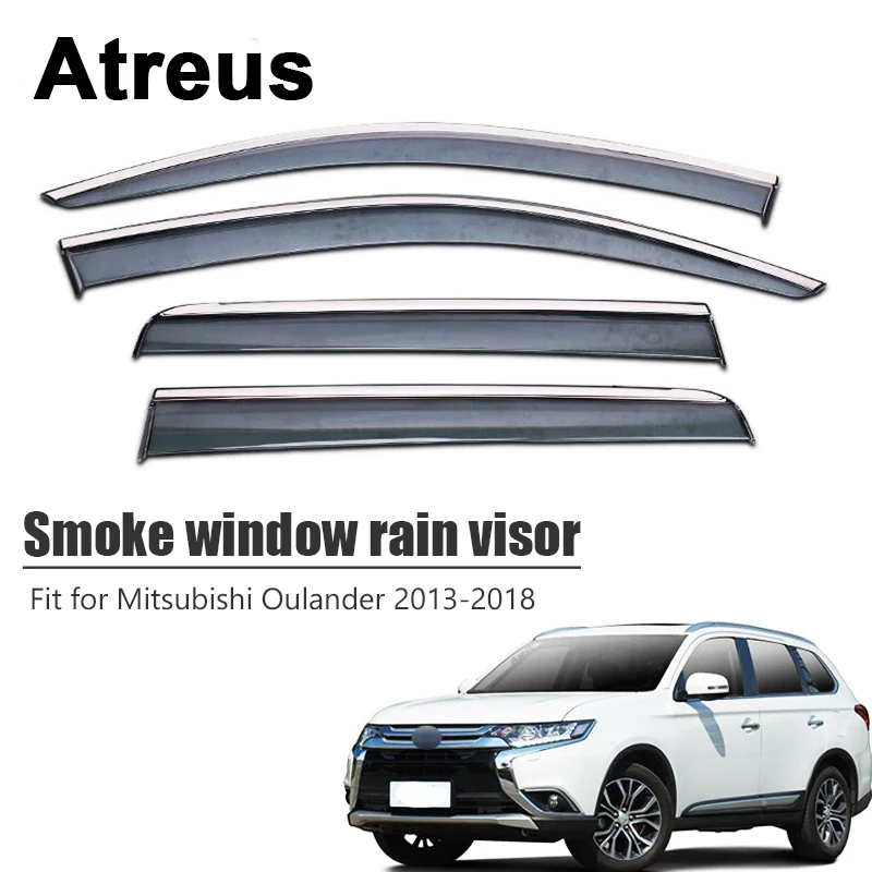 

Atreus 4pcs For Mitsubishi Outlander 2013 2014 2015 2016 2017 2018 Car Door Window Sun Visor Wind Deflectors Guard Shield