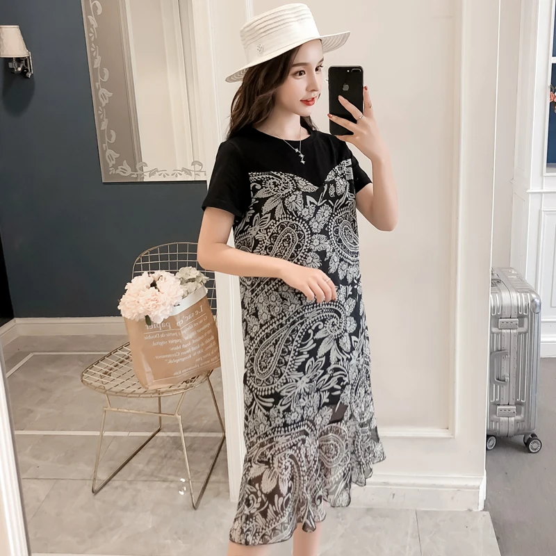 HUTI WJWYL 2018 Elegant Women Midi Sundress Black Party Korean Chic Dresses Beach Casual Vestidos Summer Cotton Dress Plus Size | Женская