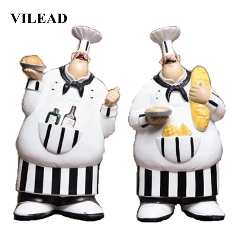 VILEAD 26 см 2 шт./компл. смолы стене висит шеф-повара Фигурки Винтаж праздничные украшения Рождественские украшения для дома, рождественские украшения, подарки