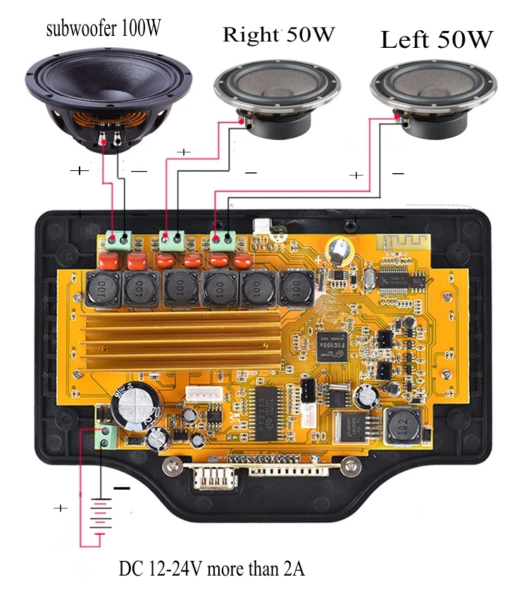 TPA3116 50wx2 + 100 Вт 2 1 сабвуфер цифровой усилитель Bluetooth аудио видео DTS FLAC APE WAV MP3 декодер