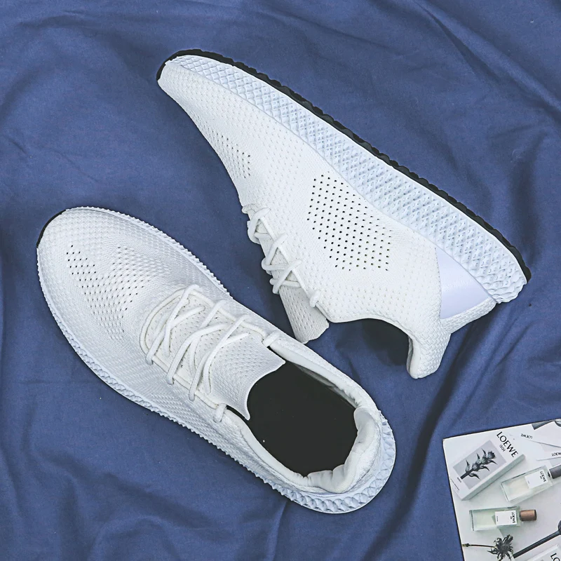 2019 легкая мужская обувь дышащая повседневная на плоской подошве мужские белые