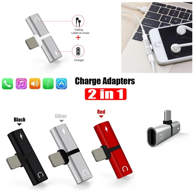 Fashion matte 2 in1 for Lightning Headphone USB Charging For iPhone 6 7 8 Plus X XS XR MAX Charger |