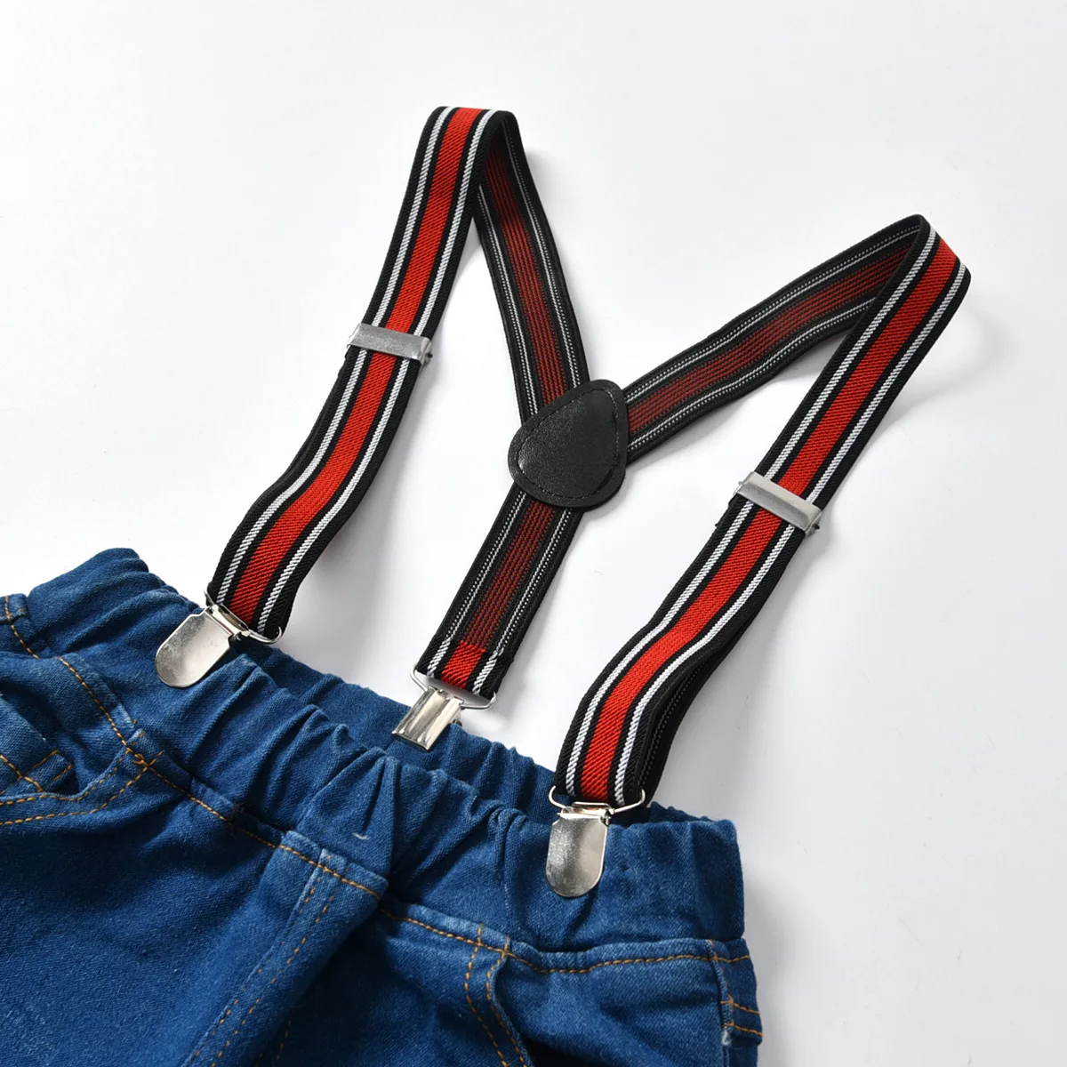 Fashion Boys Clothes Children Clothing Sets Costumes Kids Set Toddler Shirt+Jeans Bow Tie Pants Romper Suits Wear 2-7T TZ015 |