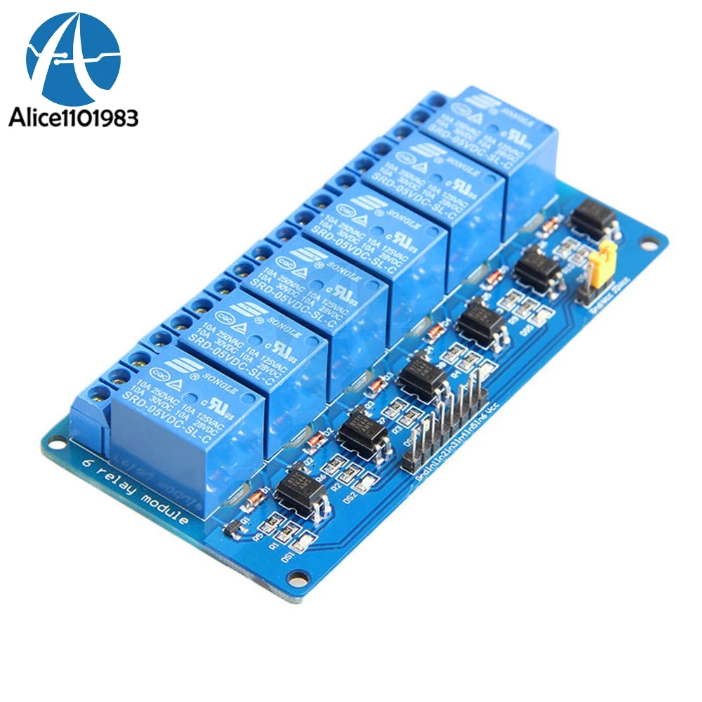 Плата расширения релейного модуля постоянного тока 5 в 6 каналов для Arduino PIC ARM DSP AVR