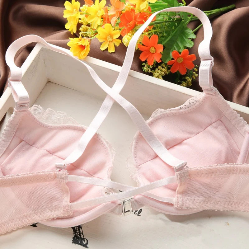 

Women Lace Push-Up Front Buckle Underwear Lingeries Bra Sets 32-36B