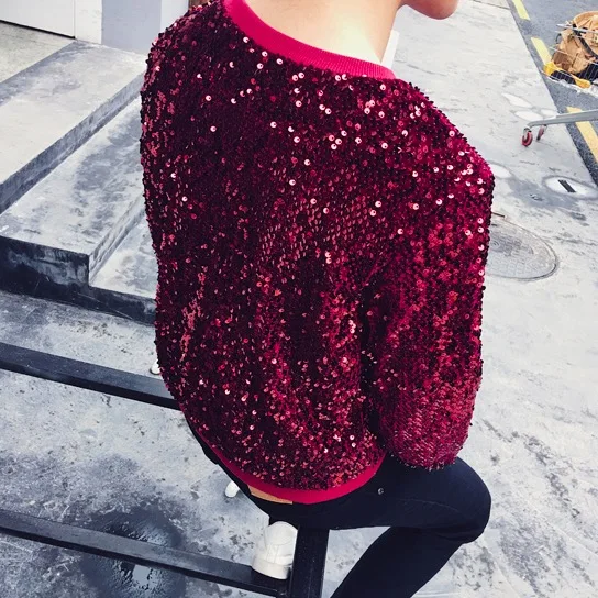 Bling shirts Harajuku мужские толстовки с капюшоном готические красные золотые блестки