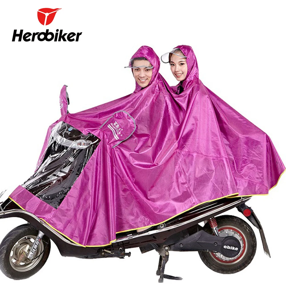 Rose Red HEROBIKER, мотоциклетный плащ, водонепроницаемый дождевик, мотоциклетный дождевик, скутер, дождевик, мотоцикл, два человека - Цвет: Rose Red