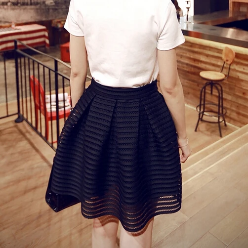 ZYFPGS летняя фатиновая Женская мини-юбка с высокой талией плиссированная