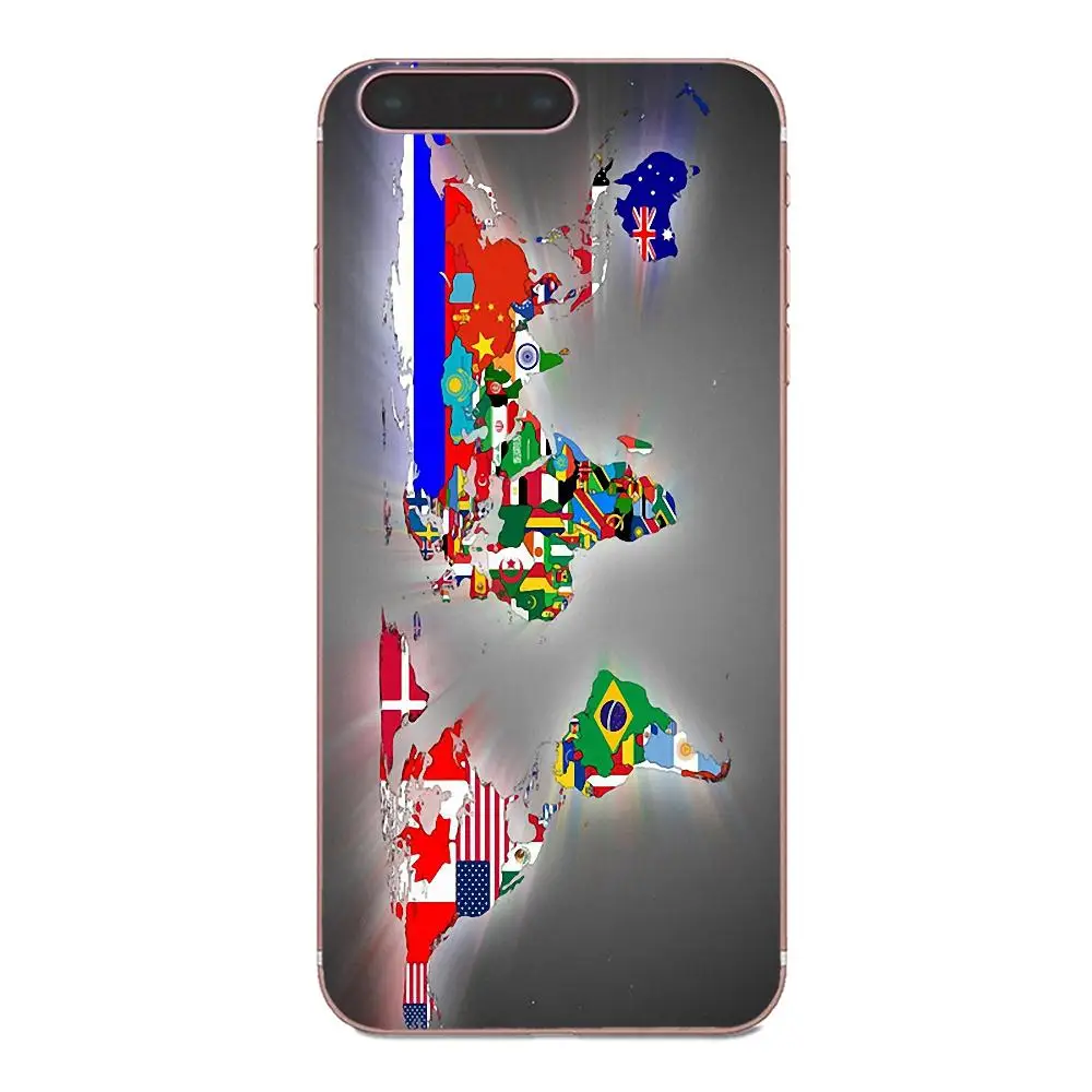 Винтажная карта мира Мягкий ТПУ пользовательский дизайн для Sony Xperia Z Z1 Z2 Z3 Z4 Z5 compact