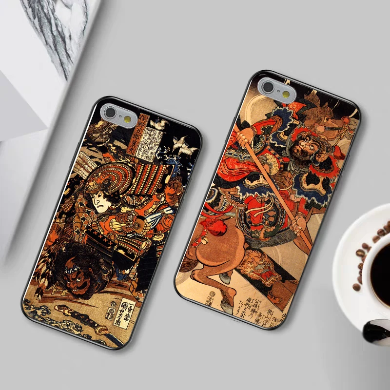 Японский силиконовый чехол samurai для iPhone 5 SE 5S 6 6S Plus 7 8 11 Pro X XS Max XR|Бамперы| |