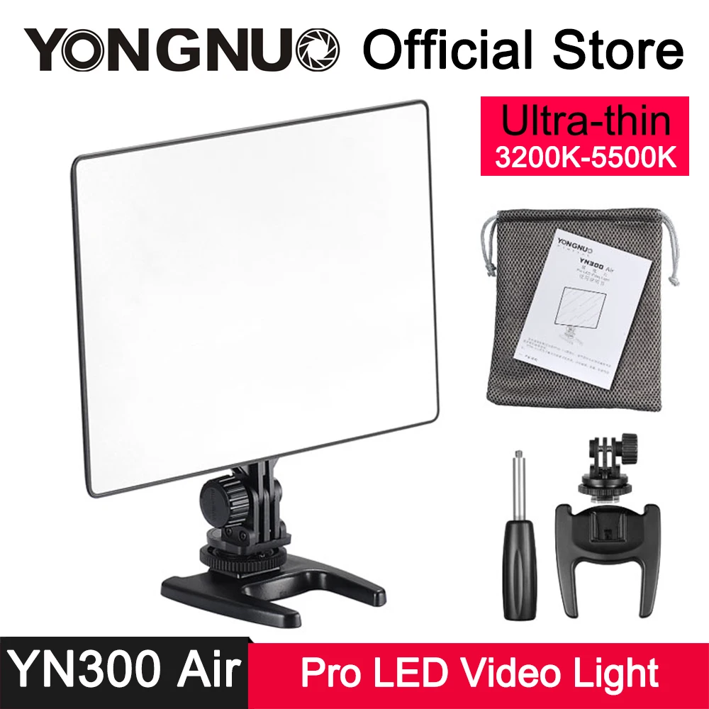 YongNuo YN300 Air Led видео световая панель Ультра тонкая CRI 95 + 3200 5500K двухцветная 2000LM