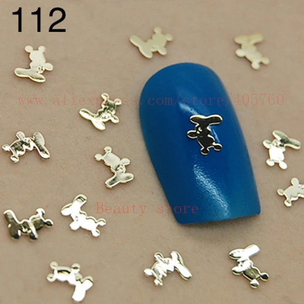 

800pcs/bag Gold Square Anchor Bowknot Sequins Nail Art Rhinestones Decorations Tips 92-94 112#