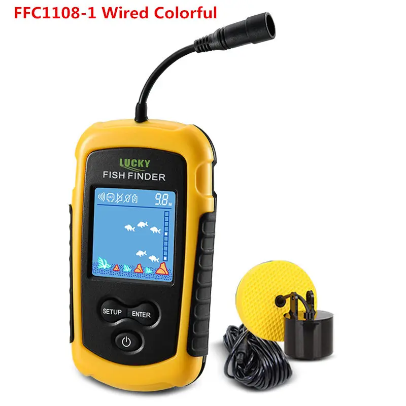 FFC1108-1 Colorful LUCKY FF1108-1 рыболокатор портативный беспроводной гидролокатор датчик детектор рыболокатор для наружной рыбалки дропшиппинг - Цвет: FFC1108-1 Colorful