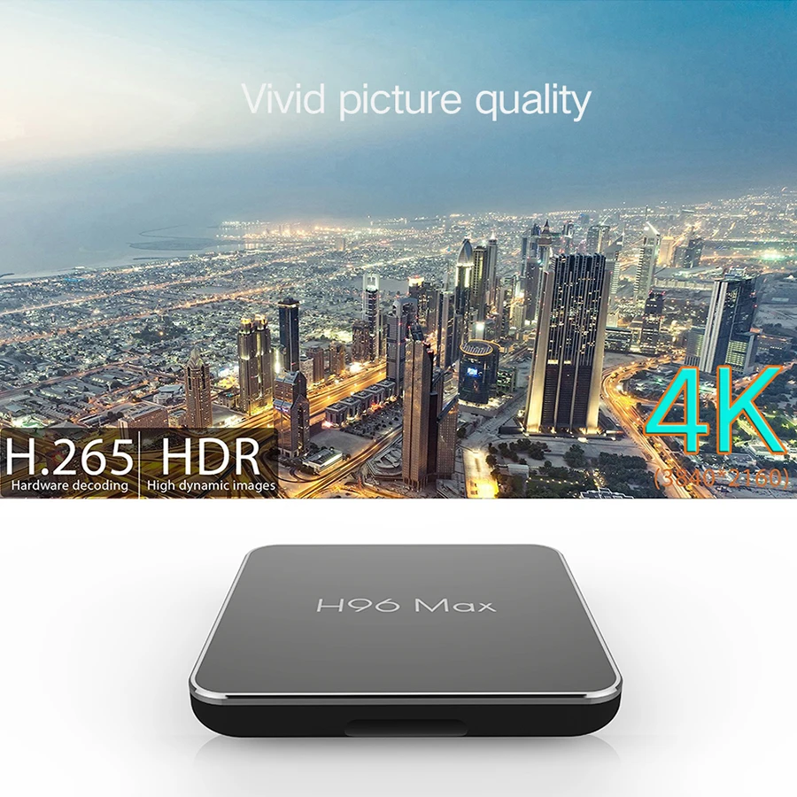 Последним Amlogic S905X2 Smart ТВ BOX Android 8 1 H96 Max X2 DDR4 4 GB 64 2 G/G Wi Fi Bluetooth K 3D Декодер каналов