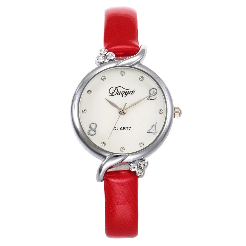 2019 новые кварцевые круглые наручные часы Reloj Mujer женский модный кожаный браслет