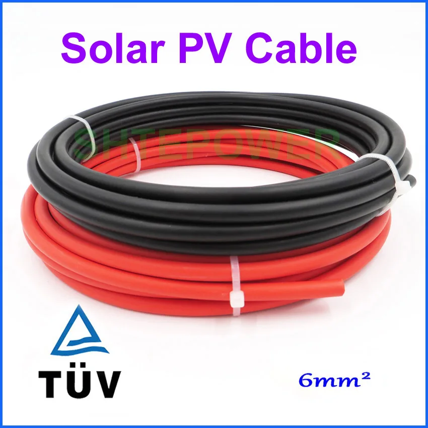 Cable Solar PV de 6mm2, rollo de 50 m, color rojo o...