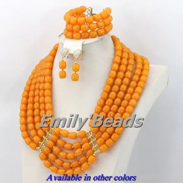 Набор ювелирных изделий из бисера 5 слоев оранжевый/розовый|coral beads jewelry set|beaded