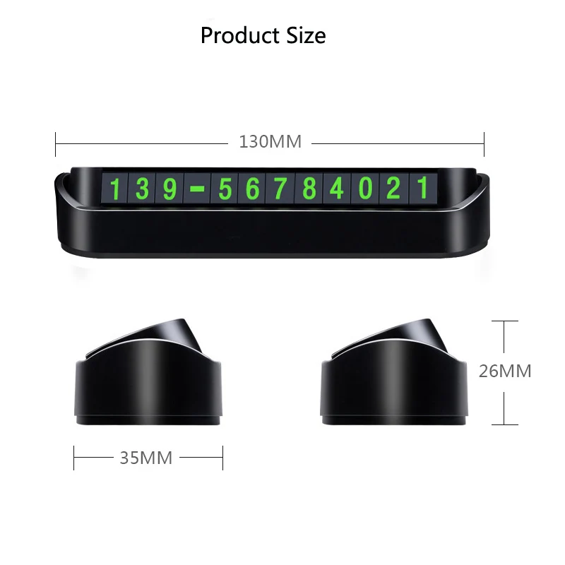 Автомобильная парковочная карта с ночным освещением карточка номером телефона