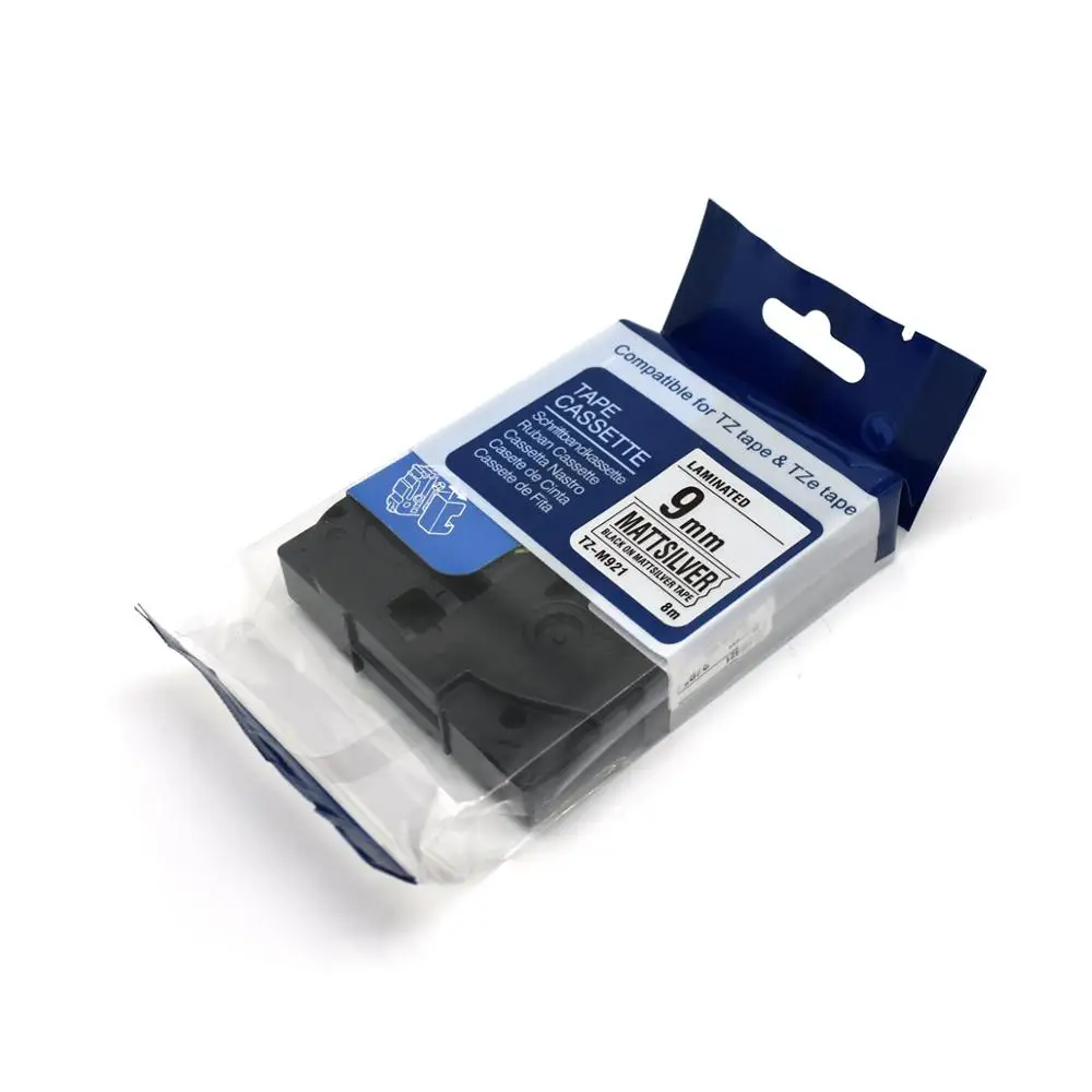 CIDY Tze-M921 Tz-M921 black on mattesilver Laminated Compatible P touch 9mm tze M921 tz Label Tape Cassette Cartridge | Компьютеры и