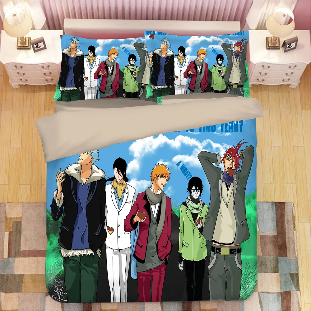 BLEACH Kurosaki Ichigo Комплект постельного белья, пододеяльник, наволочки, мультяшное аниме одеяло, Комплект постельного белья s, постельное белье, постельное белье(без простыни