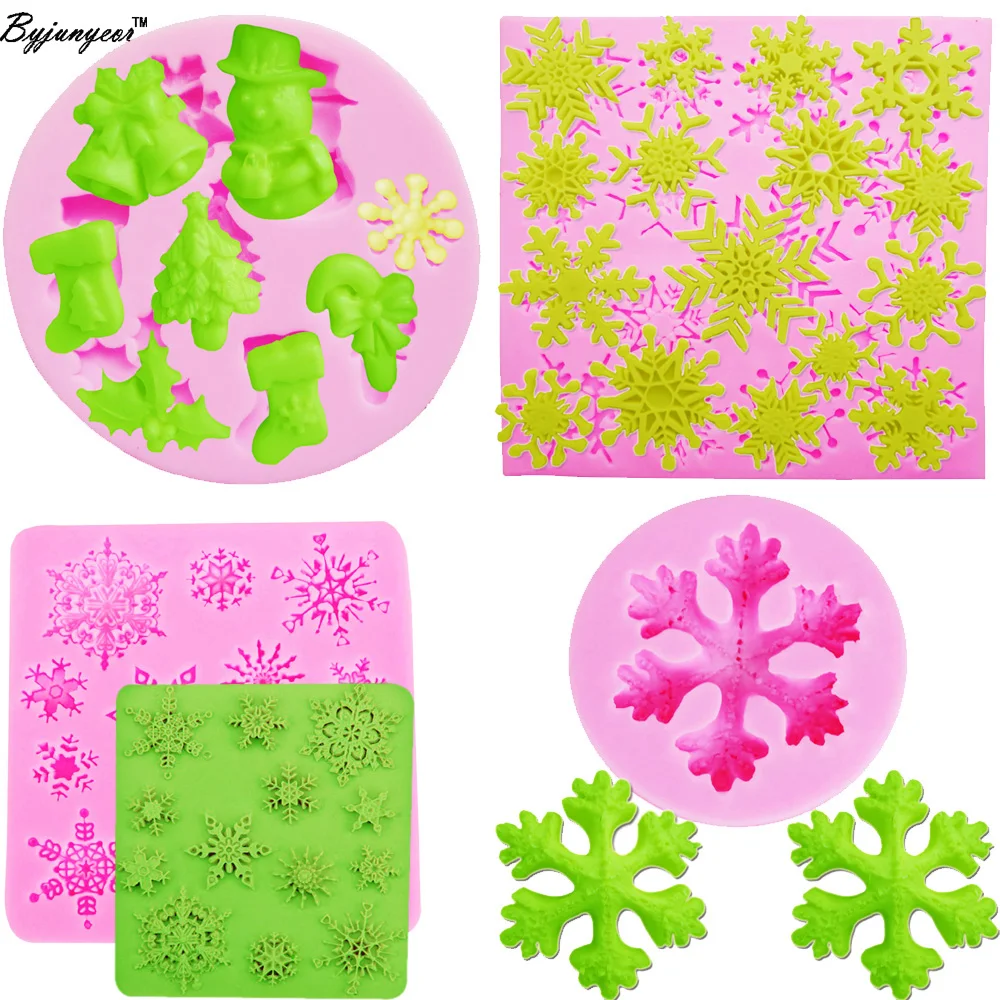 

Byjunyeor M-C009, 4 шт., снежинка, УФ-смола, силиконовая форма, помадка, шоколадные конфеты, леденец, кристалл, эпоксидная мягкая глина, инструмент для...