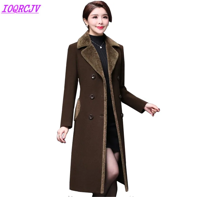 

2023 Autumn Winter Women's Woolen Jacket Coats Middle aged Female Wool Blend Coat Female Outerwear Thick Warm Casaco Feminino