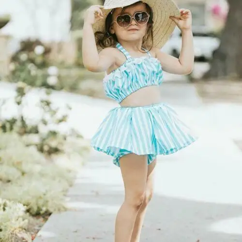 Комплект из 2 предметов одежда в синюю полоску для малышей хлопковый топ