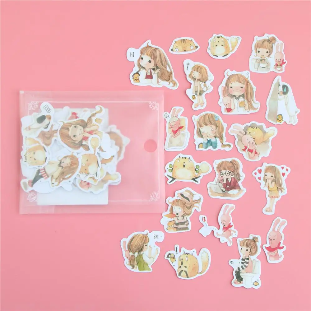 1 сумка милые Kawaii животные бумажная наклейка милый кот наклейка s для домашнего украшения Скрапбукинг записная книжка-дневник колодки наклейка s - Цвет: 15