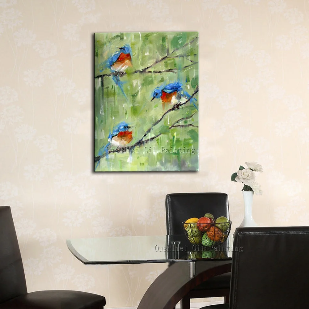 Бесплатная доставка хорошее качество впечатление синяя картина маслом c