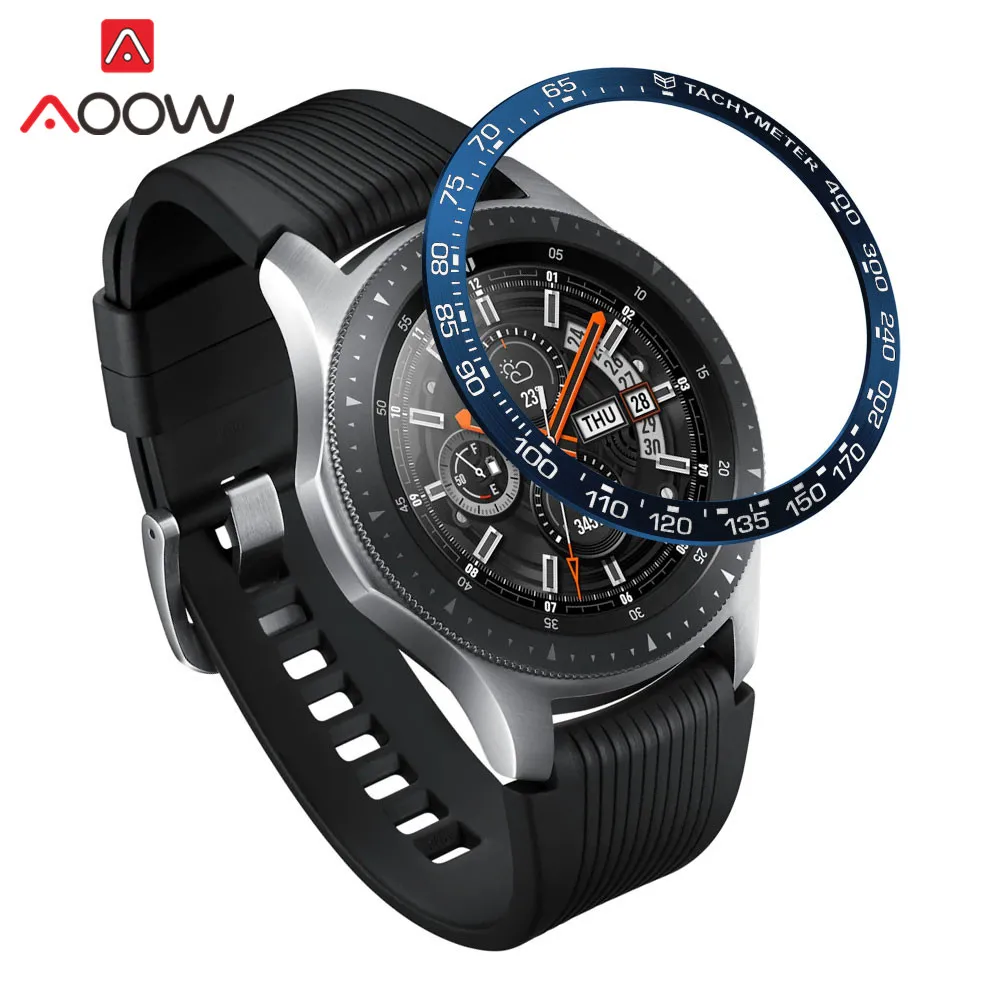 B-Blue white Нержавеющая сталь ободок кольцо стиль для samsung gear S3 Frontier Galaxy Watch 42 мм 46 мм клейкая крышка защита аксессуары - Цвет ремешка: B-Blue white