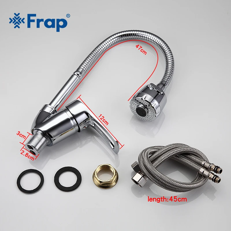 frap kitchen faucet modern space zinc alloy kitchen mixer faucet sink taps saving water deck mounted cold and hot water faucet free global shipping