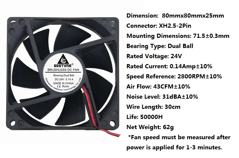 2 шт. подшипники для ПК 80 х80х25 мм 8 см 8025 дюйма|system cooler|dc cooling fanfan 24v |