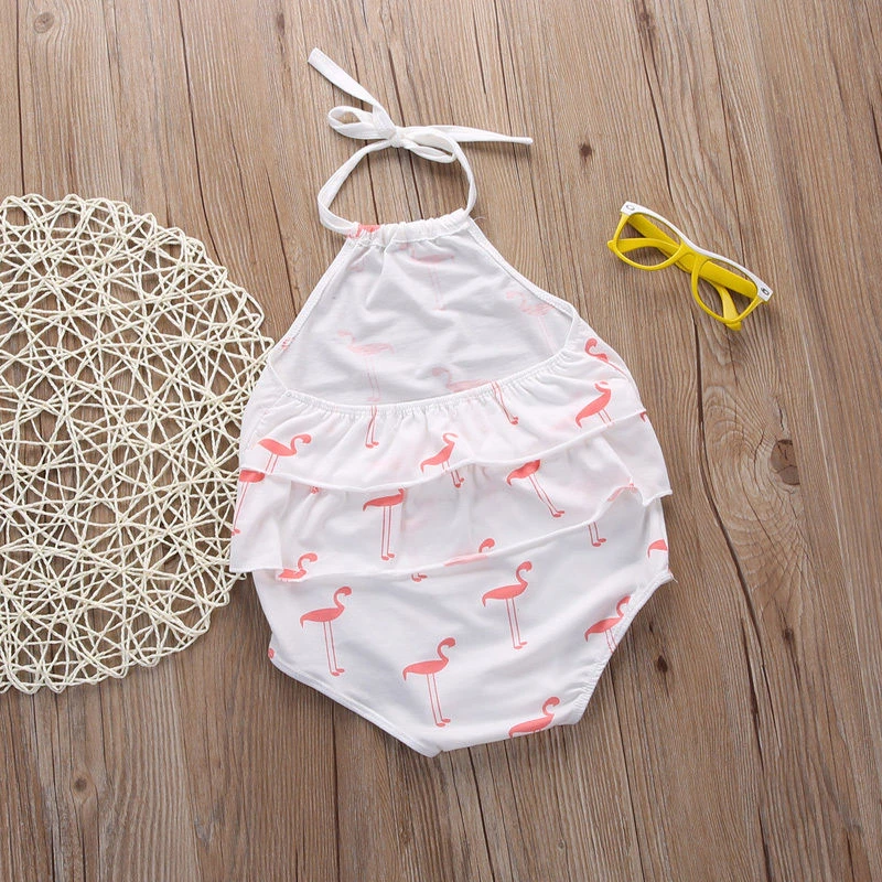 Белый комбинезон пачка с лебедем для маленьких девочек одежда оборками и лямкой