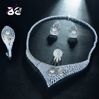 be 8 newest elegent necklace 4pcs wedding set geometric design nigerian dress accessories jewelry set dubai girls party s265