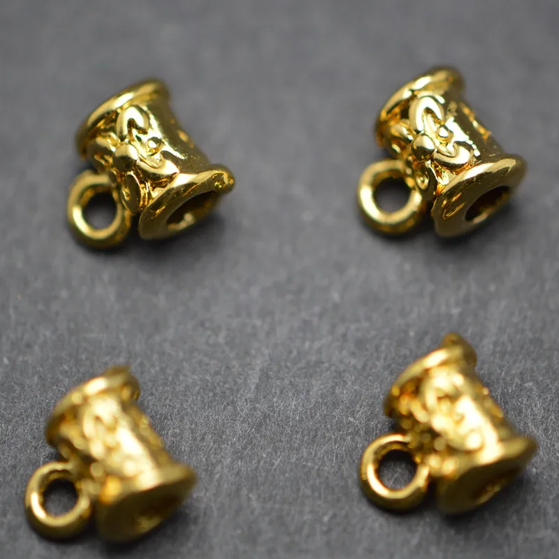 

Gold Plating 5x8mm One Loop Tube Pendant Bail Connectors Fashion Necklace Links Jewelry Findings Free Shipping 50pc/lot