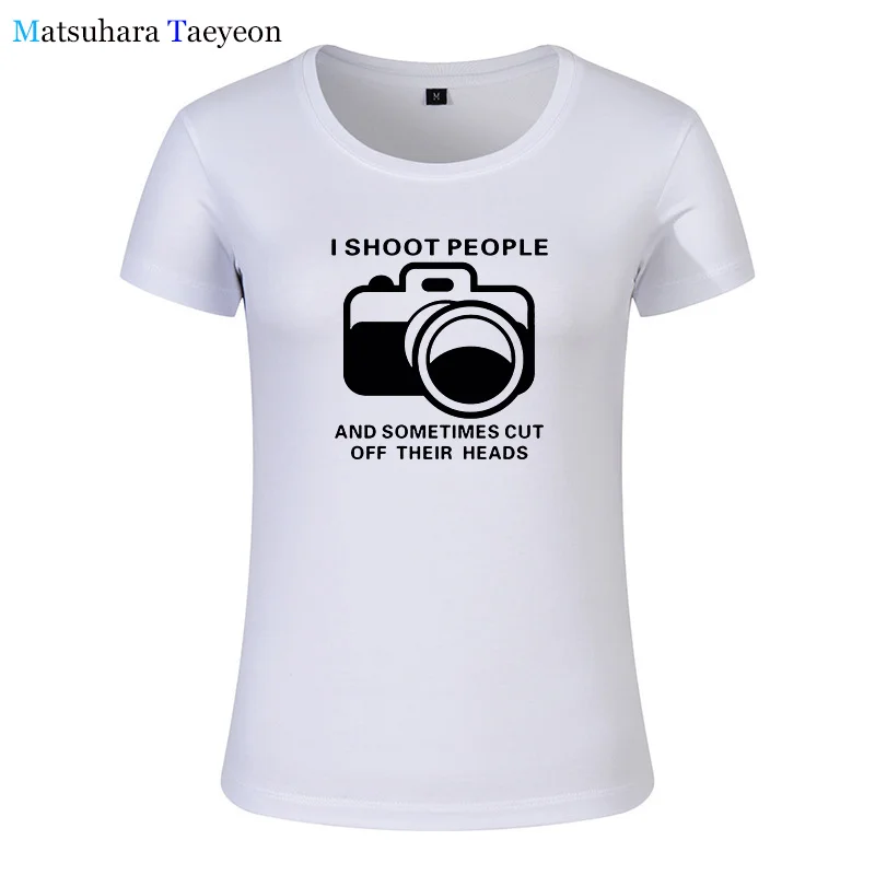 Модные женские футболки с надписью I Shoot People Забавные для фотосъемки камерой