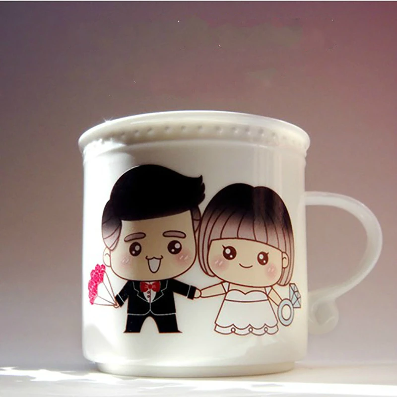 320 мл креативная кружка горячего цвета романтическая пара кофейная чашка
