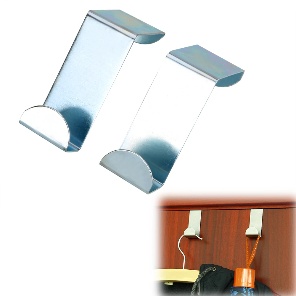 

Hat Bag Organizer Coat Storage Holder Hook 2Pcs/Set Door Straps Hanger Hooks Home Kitchen Cabinet Wall Door Stainless Steel