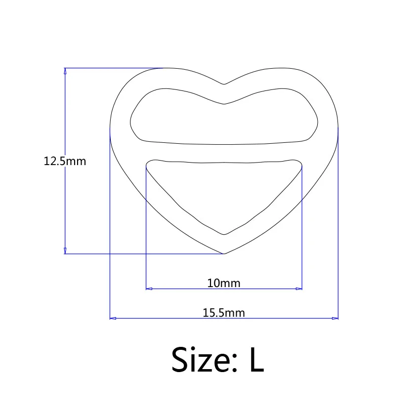 200 шт./лот бюстгальтер со сплавом из цинка слайдеры в форме сердца регулируемый